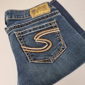Silver Jeans Frances Bootcut Womens 31x30 Blue‎ Medium Wash Good Thick Stitch